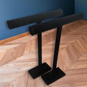 Two Black Velvet Jewelry T-Bar Displays